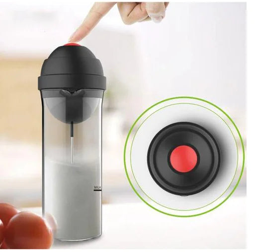 Electric Milk Frother & Portable Mixing Cup – 2-in-1 Foam Maker for Coffee, Matcha & Protein Drinks